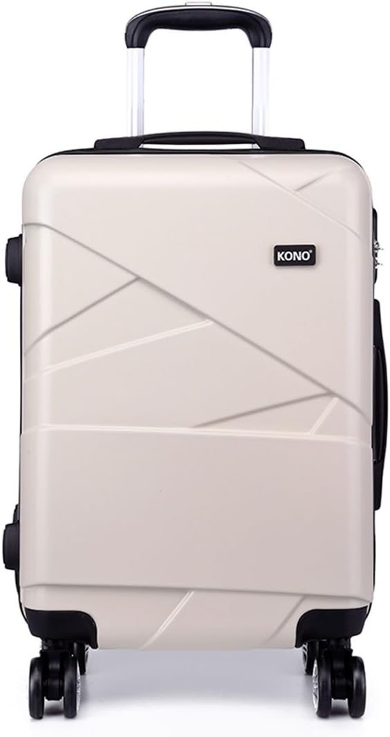 kono 硬壳 pc 行李箱 4 轮拉杆箱, 米色, large 28", 手提箱